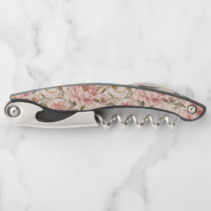 Tire-bouchon Motif de pivoines fleuries vintage