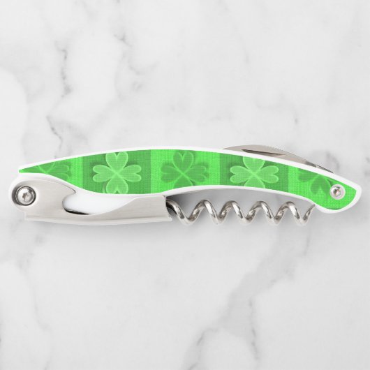 Tire-bouchon Motif de trèfle vert (Devant)