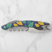 Tire-bouchon Motif Feuille vert et jaune en chute (Dos)