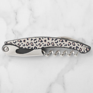 Tire-bouchon Motif léopard rose