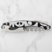 Tire-bouchon Motif Panda noir et blanc Kawaii (Devant)