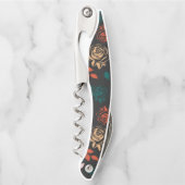 Tire-bouchon Motif rose et Feuille (Devant)