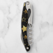 Tire-bouchon Motif sans couture avec étoiles d'or (Dos)