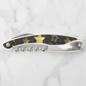 Tire-bouchon Motif sans couture avec étoiles d'or (Dos)