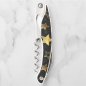 Tire-bouchon Motif sans couture avec étoiles d'or (Devant)