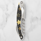 Tire-bouchon Motif sans couture avec étoiles d'or (Dos)