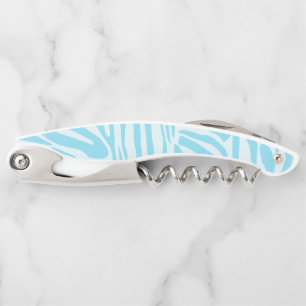 Tire-bouchon Motif Zèbre Bleu