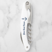 Tire-bouchon Nautical Navy Blue Personalized Boat (Dos)