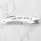 Tire-bouchon Nautical Navy Rustic Ancre Nom du bateau (Dos)