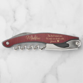 Tire-bouchon N'Importe Quel Script Monogramme Brossé Bourgogne  (Dos)