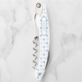 Tire-bouchon Nœud élégant bleu poussiéreux Nom (Devant)