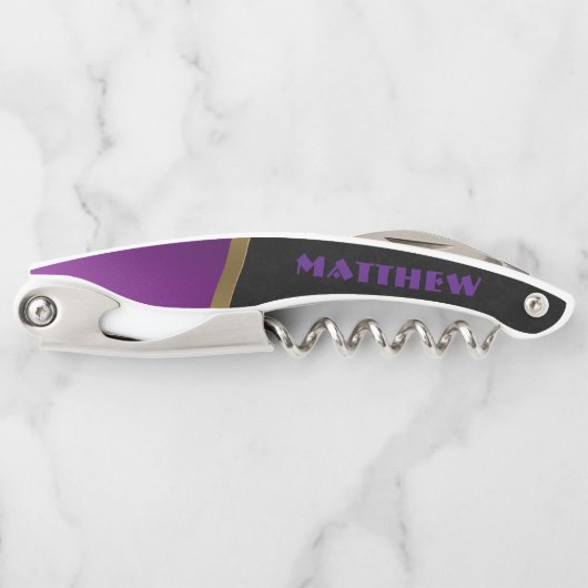 Tire-bouchon Noir moderne et violet (Devant)