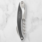 Tire-bouchon Noir moderne Nom simple Groomsmen personnalisé (Dos)