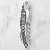 Tire-bouchon Nom du bateau Ancre Blue Gold Seashell Nautique (Dos)