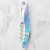 Tire-bouchon Océan moderne Eau Bleu Plage Abstraite Mariage (Devant)