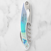 Tire-bouchon Océan moderne Eau Bleu Plage Abstraite Mariage (Dos)