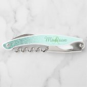 Tire-bouchon Ombre Mint Green Fading Stylish Parties scintillan (Dos)