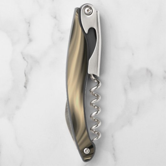 Tire-bouchon Ondulations en bronze sur arrière - plan beige bru (Dos)