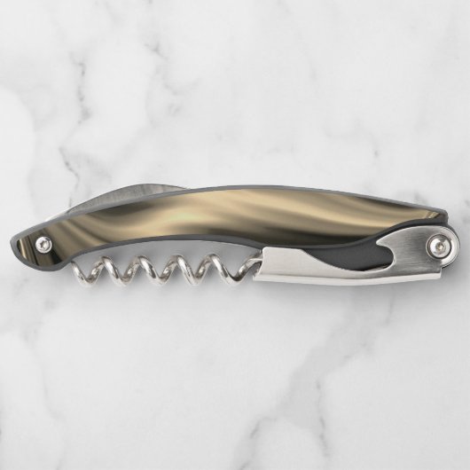 Tire-bouchon Ondulations en bronze sur arrière - plan beige bru (Dos)