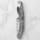 Tire-bouchon Ouverture de bouteille d'argent sur mesure Canada (Devant)