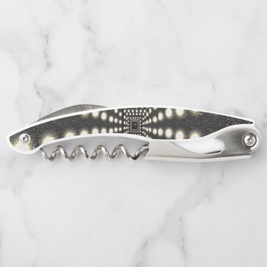 Tire-bouchon Ouverture de bouteille de bouchon noir et blanc (Dos)