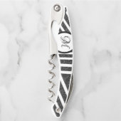 Tire-bouchon Parties scintillant blanche noire géométrique trié (Devant)