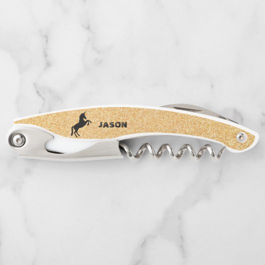 Tire-bouchon Parties scintillant Et Unicorne (Devant)