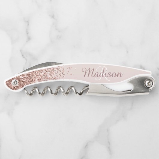 Tire-bouchon Parties scintillant Monogramme stylish Rose Ombre (Dos)