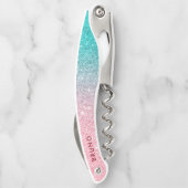 Tire-bouchon Parties scintillant rose à turquoise ombre arrière (Dos)