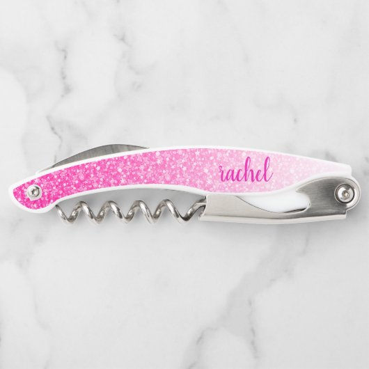 Tire-bouchon Parties scintillant rose chaud (Dos)