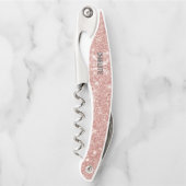 Tire-bouchon Parties scintillant rose vif moderne monogramme no (Devant)