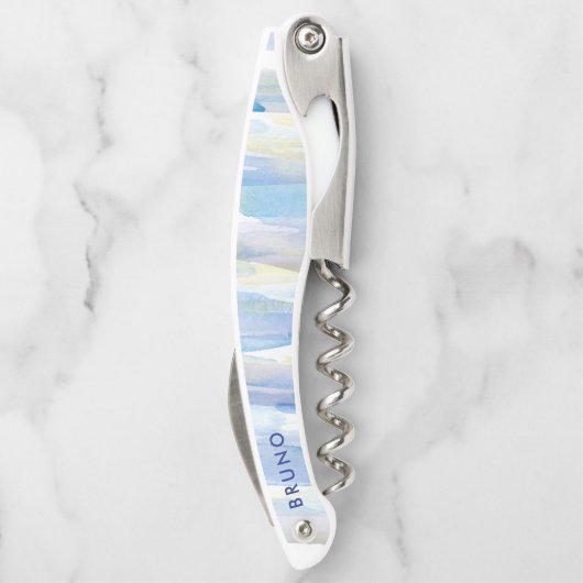 Tire-bouchon Pastel aquarelle brushstrokes monogramme. (Dos)