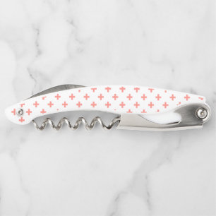 Tire-bouchon Peach polka croise sur blanc