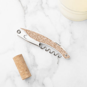 Tire-bouchon Peach Rose Blush Gold Parties scintillant  