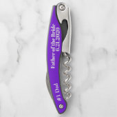 Tire-bouchon Père de la mariée Violet mariage Faveur (Dos)