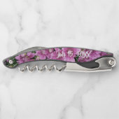 Tire-bouchon Personalisé Purple Floral Vis de liège nouvellemen (Dos)