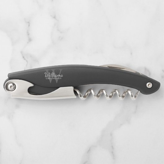 Tire-bouchon Personalized Groomsman's Monogram and Name (Devant)
