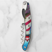 Tire-bouchon phare rayé rouge et blanc (Devant)