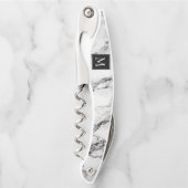 Tire-bouchon Pierre en marbre monogramme (Devant)