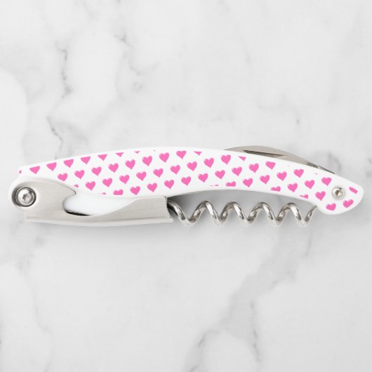Tire-bouchon Pink Hearts Waiter's Corkvis - Amour (Devant)