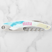 Tire-bouchon Plage tropicale Peinture Eau bleue Été (Devant)