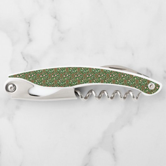 Tire-bouchon Playful Green Festive Gingerbread Candy Pattern (Devant)