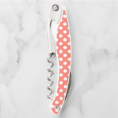 Tire-bouchon Pois blancs sur corail vivant (Devant)