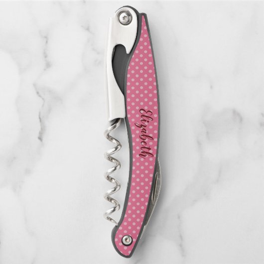 Tire-bouchon Pois roses (Devant)