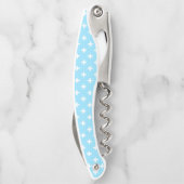 Tire-bouchon Polka blanche croise sur bleu bébé (Dos)