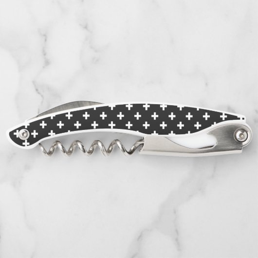 Tire-bouchon Polka blanche croise sur noir (Dos)