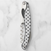 Tire-bouchon Polka noire croise sur blanc (Devant)