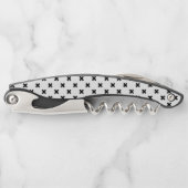 Tire-bouchon Polka noire croise sur blanc (Devant)