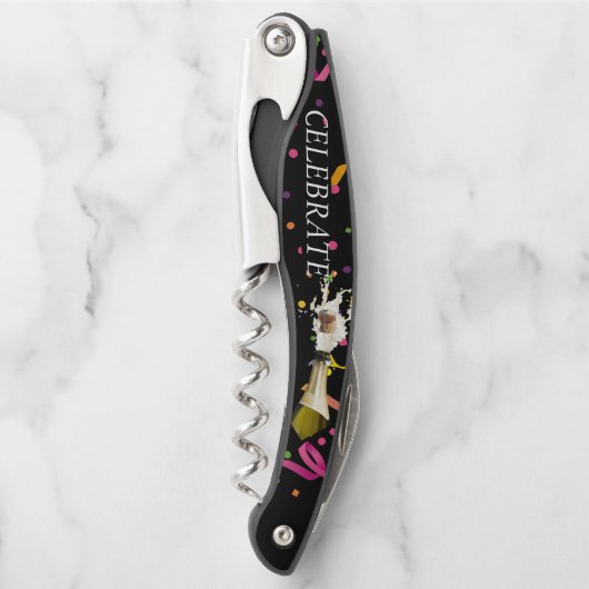 Tire-bouchon Pop Le Cork Et Célébrer (Devant)