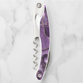 Tire-bouchon Porte de parties scintillant violet et or (Devant)